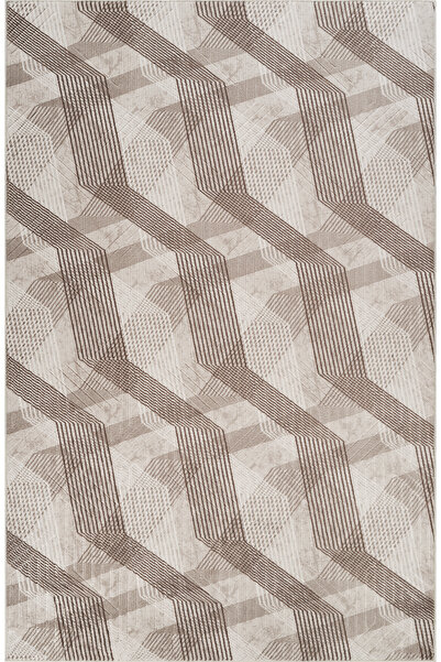 LİNOS HOME Kaylee Yıkanabilir Kaymaz Tabanlı Embos Kesme Rulo Halı Yolluk Salon,Oturma Odası,Mutfak Kahve-7027