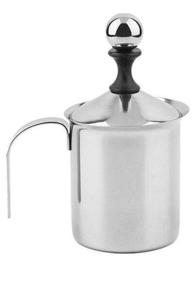HALAMODO Milk Frother Double Mesh Foamer 400 ml 71924 Silver