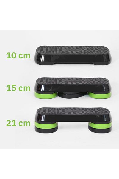 KANGAROO Black 3-Level Adjustable Exercise Step Stair with Kangaroo Non-Slip