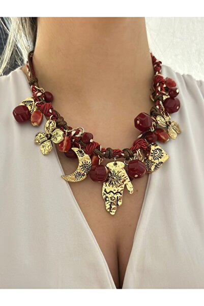 MyladyAccessoriess Fatma Ana Eli Ve Kiraz Detay Charm Kolye