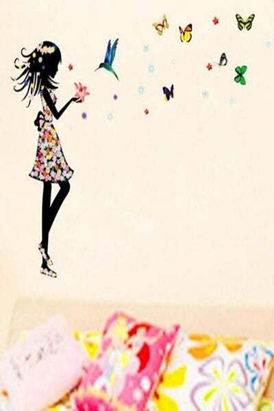 HALAMODO Butterflies Decorative Wall Stickers Multicolour 50 X 70cm