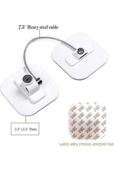 HALAMODO Refrigerator Door Lock With 2 Keys White