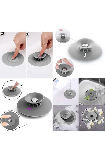 ROYALGROSS Multi-Purpose Sink Drain Plug |   Silicone Strainer and Stopper |   Kitchen, Bathroom, Bathtub Compatible