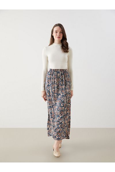 LC Waikiki Patterned Women's Skirt with Elastic Waist