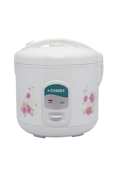 Generic STARGOLD Electric Automatic Rice Cooker 1.8L 700W – Nonstick, Warm & Cook Modes, White Floral