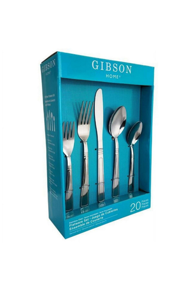 Gibson 20-Piece Creston Dishwasher Safe Stainless Steel Flatware Set