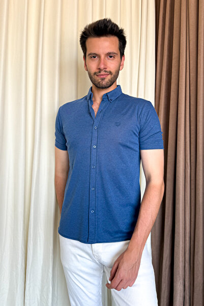 ModaPlaza Ανδρικό κοντομάνικο πουκάμισο Interlock 1017