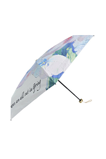 Wexta Uv 50 Korumalı Çiçek Desenli 90 Cm Çanta Boy Şemsiye Mavi