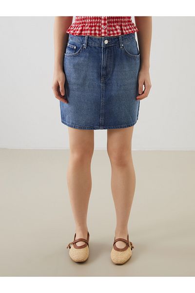 LC Waikiki Tight Fit Mini Jean Skirt