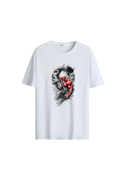 Gölge Store تي شيرت للجنسين مطبوع عليه رسوم متحركة مقاس كبير