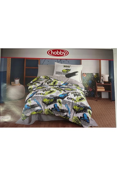 Hobby home collection Hobby Одномісний комплект постільної білизни Ranforce Cars Синій