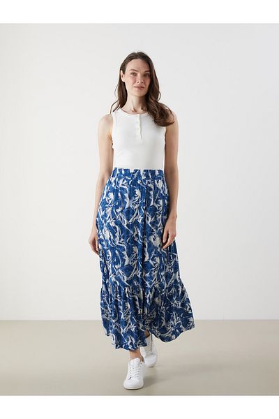 LC Waikiki Patterned A-Line Skirt with Elastic Waist