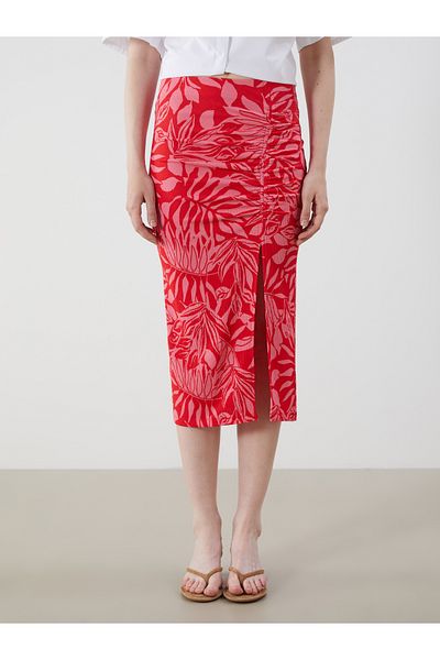 LC Waikiki Floral Gathered Skirt with Elastic Waist