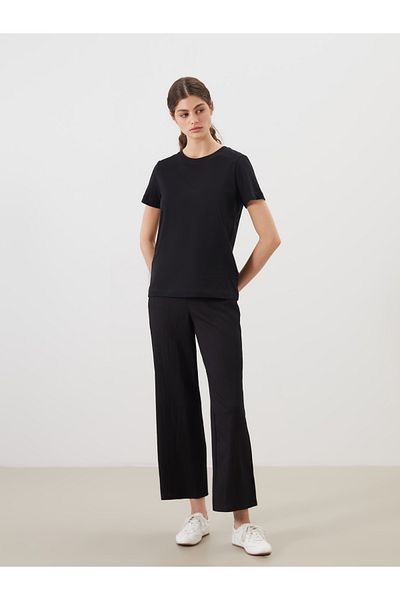 LC Waikiki Pantaloni de damă texturați cu talie elastică