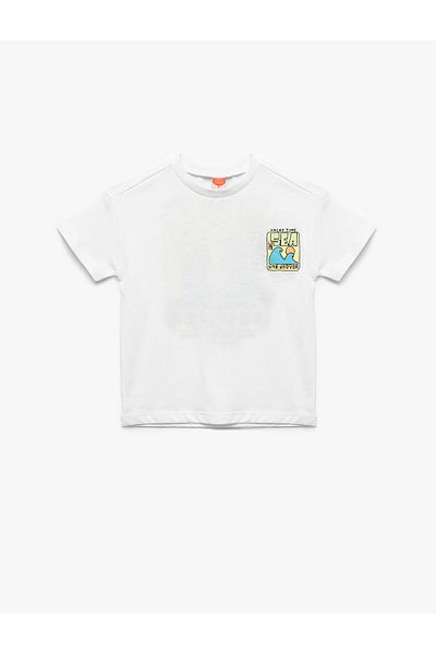 Koton Cotton Short Sleeve Crew Neck Printed T-Shirt