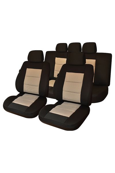 SMARTIC Huse scaune auto, Premium Lux, 11 piese, compatibile airbag, rabatabile, 3 straturi de material