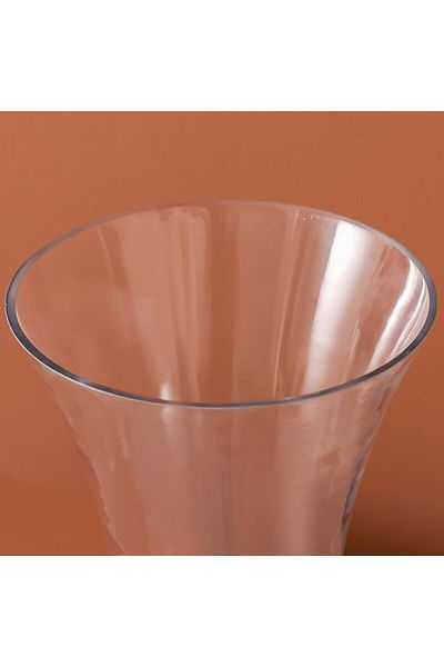 Danube Home Vetro Ribbed Conical Clear Glass Vase 19X25Cm | Glass Vase Home Decor