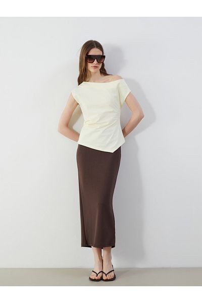 LC Waikiki Elastic Waist Slit Detailed Skirt