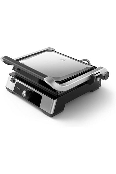 Philips Contact Grill 5000 Series - 2200W, Open 180° Flat Grilling, Adjustable Height, Removable Pl