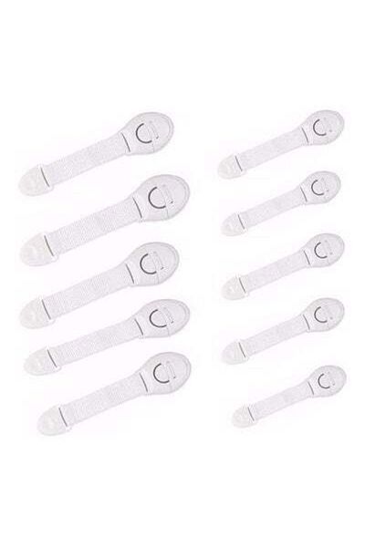 HALAMODO 10-Piece Lengthened Bendy Safety Child Lock White