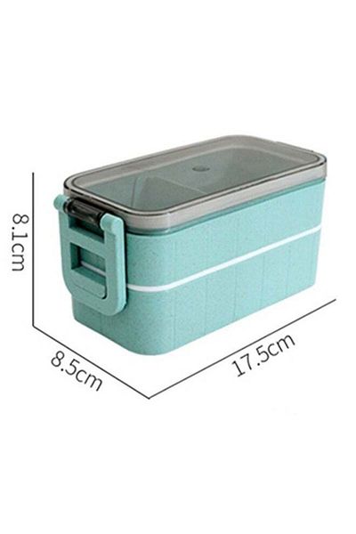 COOYA Lunch box double side buckle lunch box macaron blue