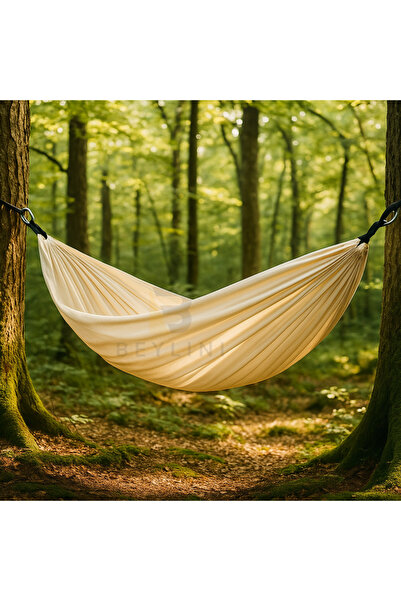 BEYLİNİ BEYLİNİ Pamuk Kamp Hamağı 180KG Taşıyabilir Çift Halat Dayanıklı Taşınabilir Çantalı Hamak 230CM