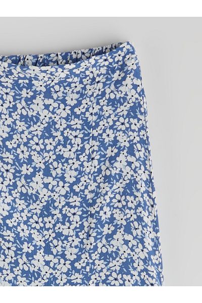 LC Waikiki Floral Slit Skirt with Elastic Waist