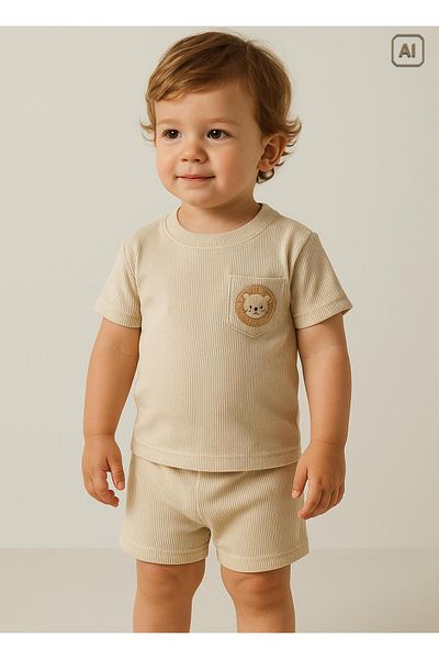 kitikate Organic Lion Head Set of 2 Beige