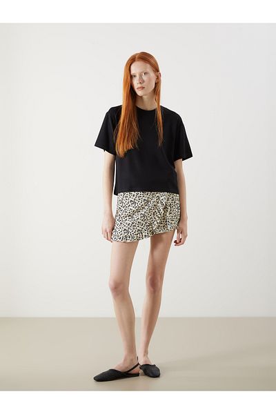 LC Waikiki Floral Shorts Skirt with Elastic Waist