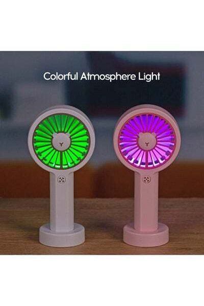 HALAMODO Bear Shape Mini Handheld USB Fan White 170 x 83.5 x 28centimeter