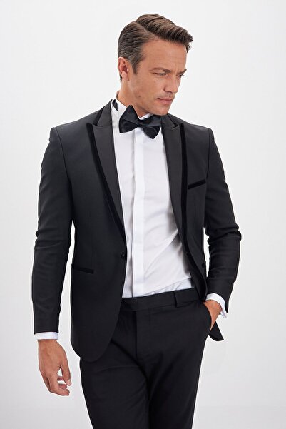 Paşahan Ata Collar Hidden Button 100% Cotton Comfort Fit Tuxedo Shirt