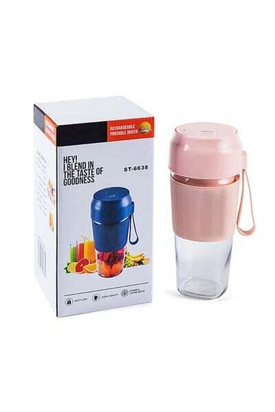 HALAMODO Electric Blender And Portable Juicer Cup 400 ml 50 W ST-6638 Pink/Clear