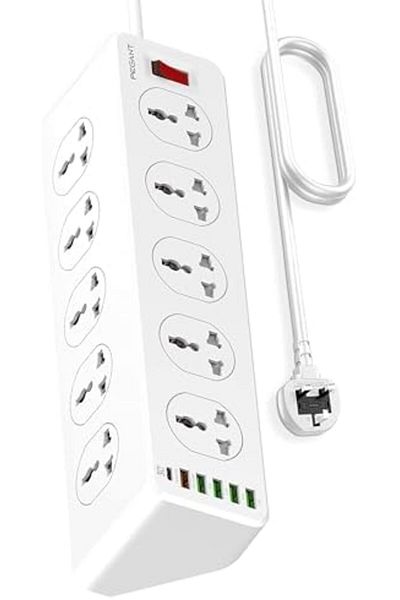 Generic PEGANT 10 Way Power Extension Cord Surge Protector Strip Heavy Duty Universal Electrical Socket 5x U