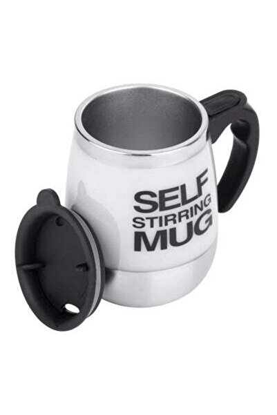 HALAMODO Self Stirring Mug White/Silver/Black 10.5x10.5x13.5cm