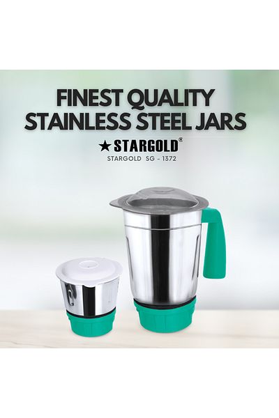 Generic STARGOLD 600W 2-in-1 Mixer Grinder with Stainless Steel Jars for Multipurpose Kitchen Use
