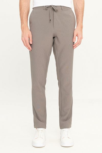 AC&Co / Altınyıldız Classics Ανδρικό Anthracite Slim Fit Slim Fit με δεμένη μέση ριγέ πλαϊνή τσέπη Casual Jogger παντελόνι