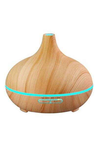 HALAMODO Ultrasonic LED Aromatherapy Humidifier Brown 6.7 x 6inch