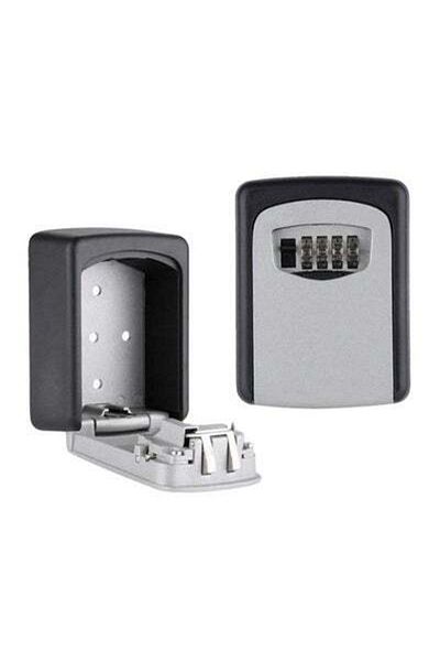 HALAMODO Wall Mounted Key Storage Lock Box Black/Grey 120x35x85mm