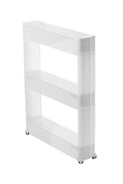 HALAMODO Three Layer Multipurpose Side Storage Rack White