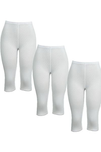City Rose Fashion 100% Cotton Perforated Bermuda Shorts - Women's 3-Piece Set