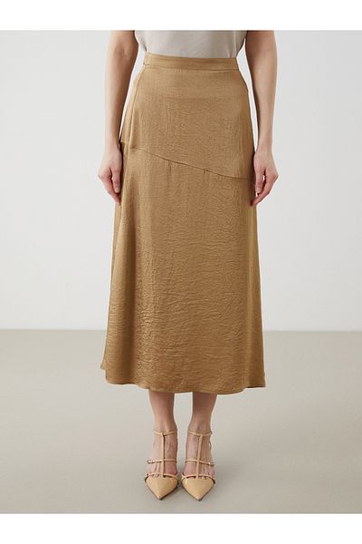 LC Waikiki Zippered Waist A-Line Satin Women's Skirt