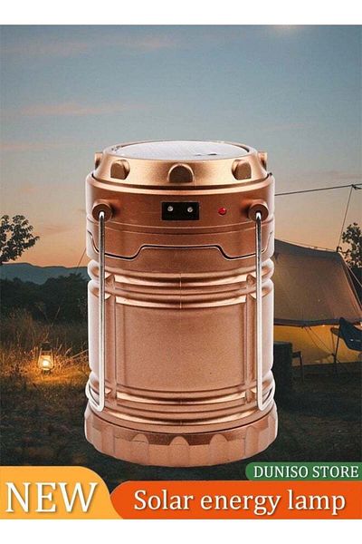 Generic Collapsible Portable LED Camping Lantern Lightweight Waterproof Solar USB Rechargeable LED Flashligh