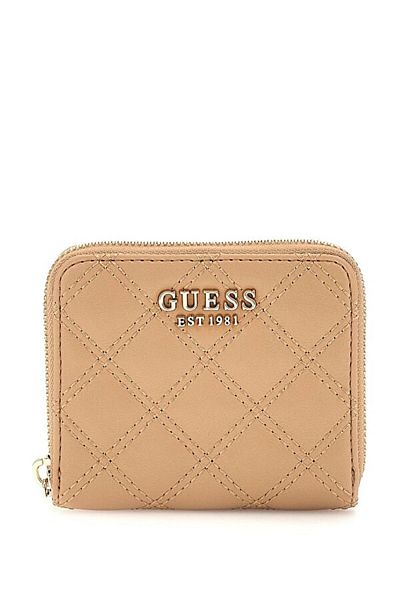 Guess GIULLY SLG SMALL ZIP AROUND Women's Beige Wallet SWQG8748137-BEI