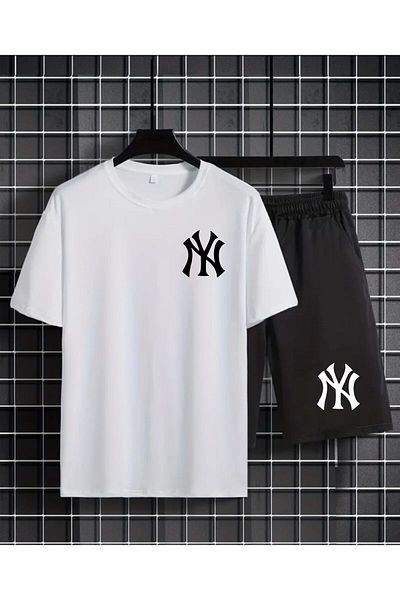 CALP TEKS T-Shirt-Shorts Bottom-Top Ny Printed Set