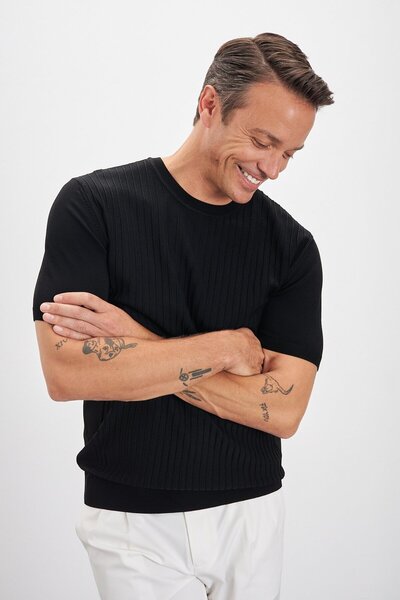 Paşahan Ανδρικό μπλουζάκι με ριγέ μοτίβο Crew Neck Knitwear