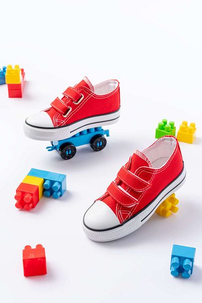 MİSSWEMODASHOES Children's Unisex Comfortable Fit Linen Velcro Sneaker