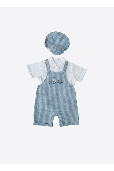 kitikate Thomas Shorts Salopet 3 Piece Set Blue