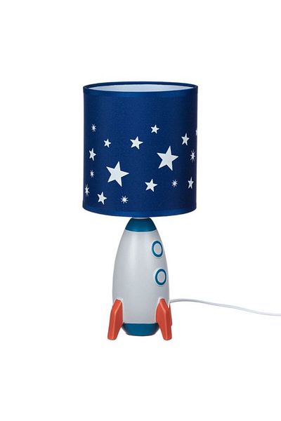 OEM 3D Rocket Lamp with Blue Lampshade for Children 14x14x31cm