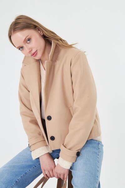 TIFFANY&TOMATO Kruvaze Yaka Kaşe Ceket