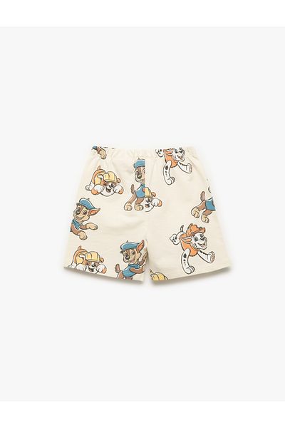 Koton Licensed Paw Patrol Printed Cotton Shorts with Elastic Waist